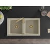 Mexen Mario Granitspüle 2-Kammer mit Küchenarmatur Savita, beige - 6504-69-672601-50