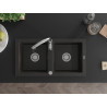 Mexen Mario granitspüle 2-fach mit küchenarmatur Savita, schwarz/gold metallic - 6504-75-672601-00