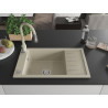 Mexen Elias Granit-Spüle 1-Becken mit Abtropffläche und Küchenarmatur Savita, beige - 6511-69-672601-69