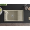 Mexen Elias 1-Kammer Granitspüle mit Abtropffläche und Küchenarmatur Savita, beige - 6511-69-672601-69