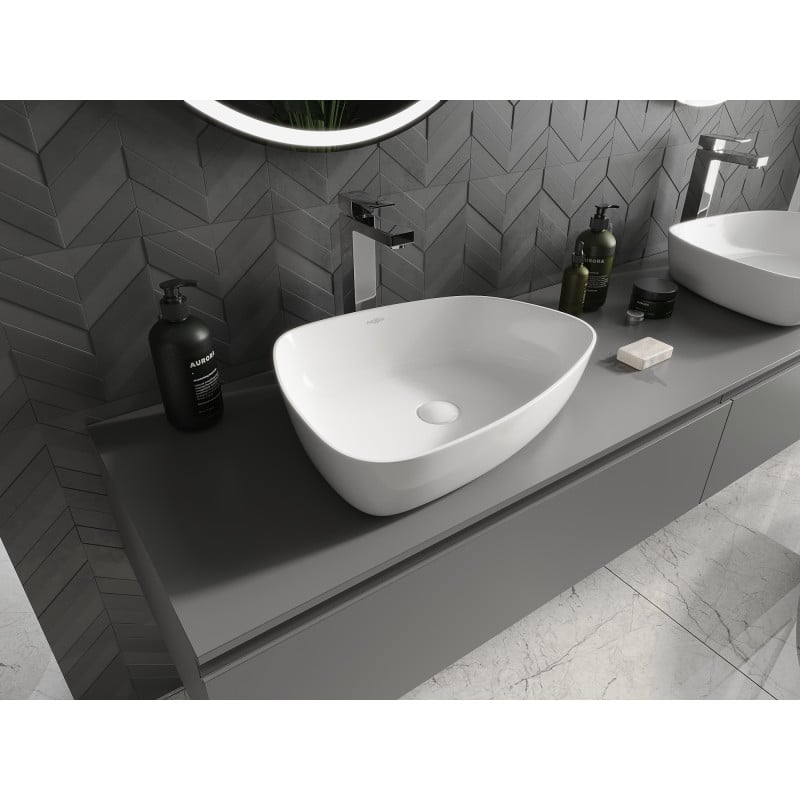 Mexen Ono Aufsatzwaschbecken aus Konglomerat 51 x 39 cm, weiß - 23045101