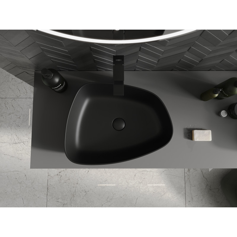 Mexen Ono Aufsatzwaschbecken aus Konglomerat 51 x 39 cm, schwarz - 23045171