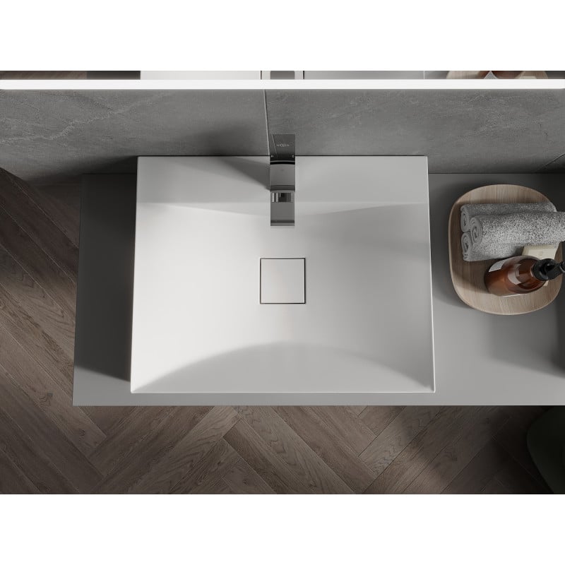 Mexen Poli Aufsatzwaschbecken aus Konglomerat 1/O 60 x 48 cm, weiß - 23026001