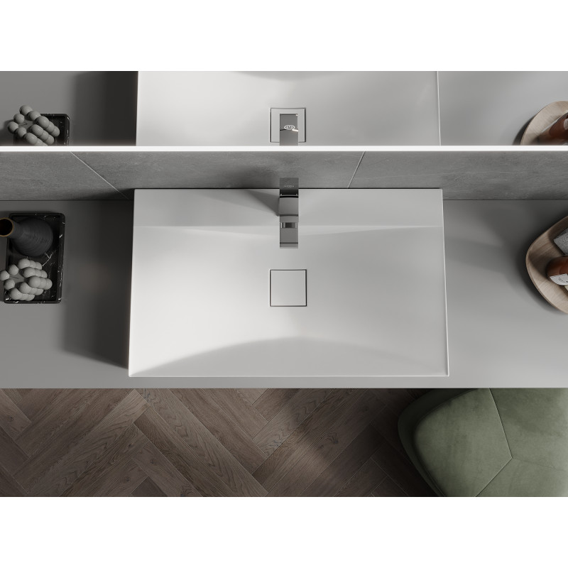 Mexen Poli Aufsatzwaschbecken aus Konglomerat 1/O 80 x 48 cm, weiß - 23028001
