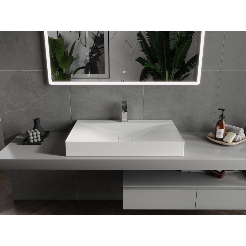 Mexen Poli Aufsatzwaschbecken aus Konglomerat 1/O 80 x 48 cm, weiß - 23028001