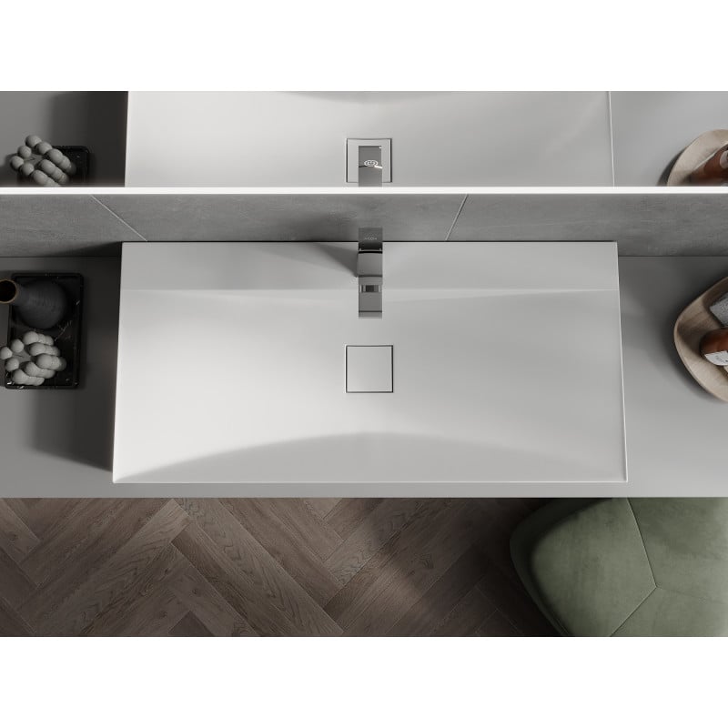 Mexen Poli Aufsatzwaschbecken aus Konglomerat 1/O 100 x 48 cm, weiß - 23021001