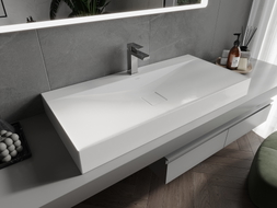 Mexen Poli Aufsatzwaschbecken aus Konglomerat 1/O 100 x 48 cm, weiß - 23021001
