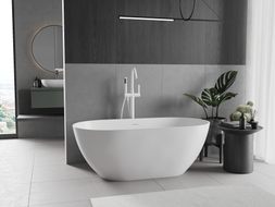 Mexen Rimini freistehende Badewanne aus Konglomerat 150 x 75 cm, weiß matt - 57241507500