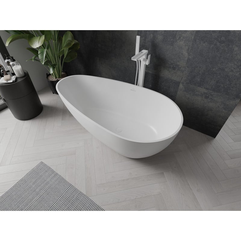 Mexen Palermo freistehende Wanne aus Konglomerat 150 x 78 cm, weiß matt - 57211507800