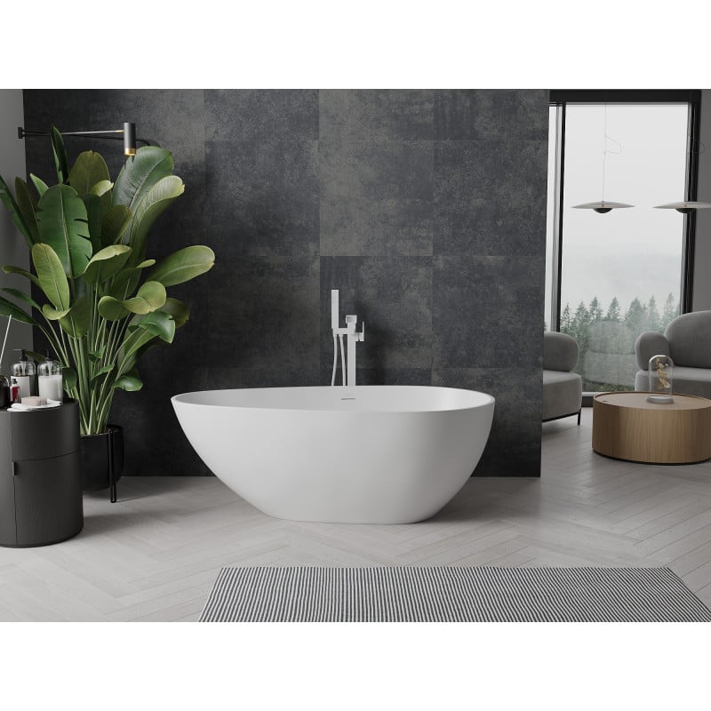 Mexen Palermo freistehende Wanne aus Konglomerat 150 x 78 cm, weiß matt - 57211507800
