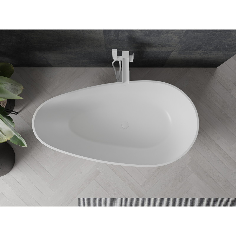Mexen Palermo freistehende Badewanne aus Konglomerat 150 x 78 cm, weiße Matt - 57211507800