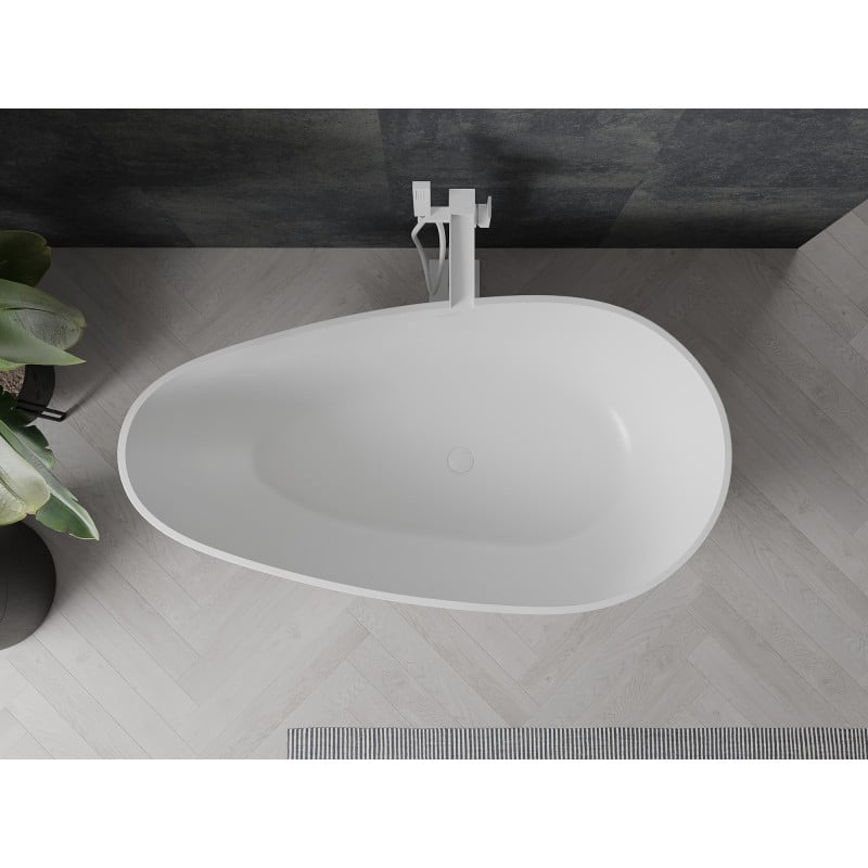 Mexen Palermo freistehende Wanne aus Konglomerat 150 x 78 cm, weiß matt - 57211507800