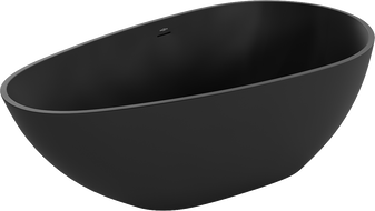 Mexen Palermo freistehende Badewanne aus Konglomerat 150 x 78 cm, schwarz matt - 57211507870