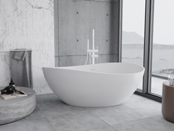 Mexen Parma freistehende Badewanne aus Konglomerat 160 x 95 cm, weiß matt - 57231609500