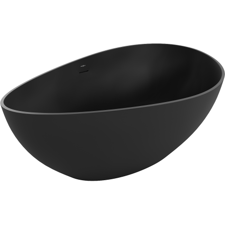 Mexen Parma freistehende Wanne aus Konglomerat 160 x 95 cm, schwarz matt - 57231609570