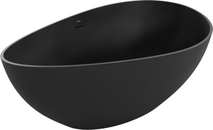 Mexen Parma freistehende Badewanne aus Konglomerat 160 x 95 cm, schwarz matt - 57231609570