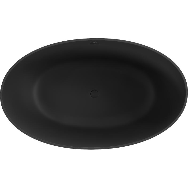 Mexen Parma freistehende Wanne aus Konglomerat 160 x 95 cm, schwarz matt - 57231609570