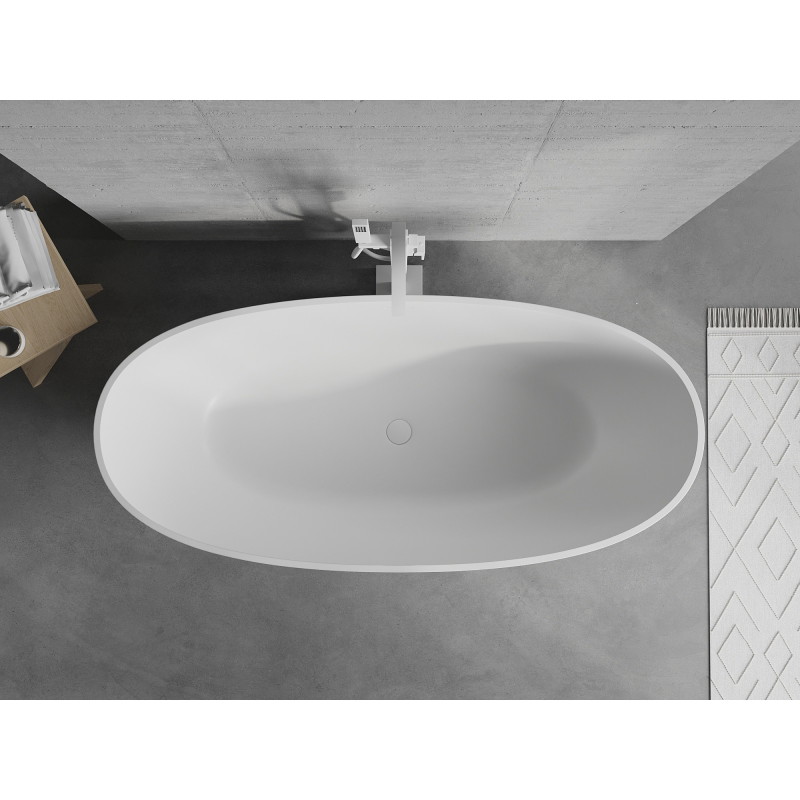Mexen Bari freistehende Wanne aus Konglomerat 165 x 75 cm, weiß matt - 57221657500