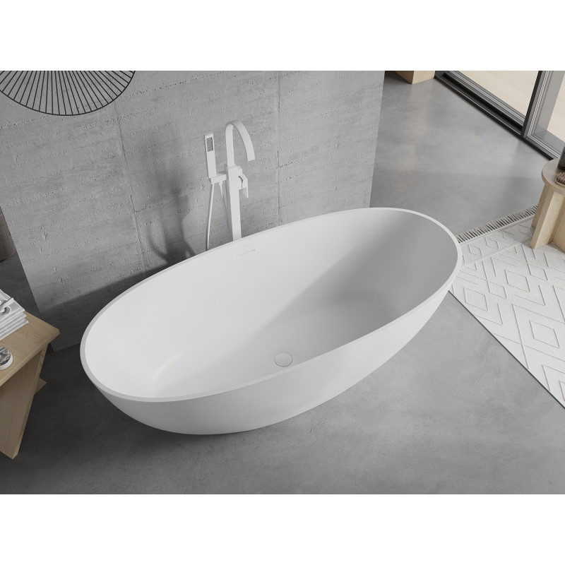 Mexen Bari freistehende Wanne aus Konglomerat 165 x 75 cm, weiß matt - 57221657500