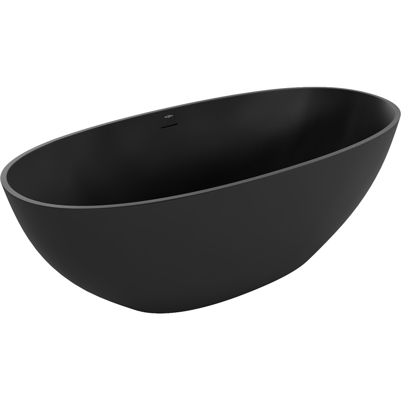 Mexen Bari freistehende Wanne aus Konglomerat 165 x 75 cm, schwarz matt - 57221657570