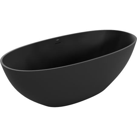 Mexen Bari freistehende Badewanne aus Konglomerat 165 x 75 cm, schwarz matt - 57221657570