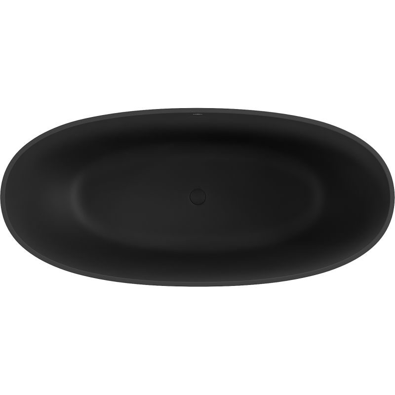 Mexen Bari freistehende Badewanne aus Konglomerat 165 x 75 cm, schwarz matt - 57221657570