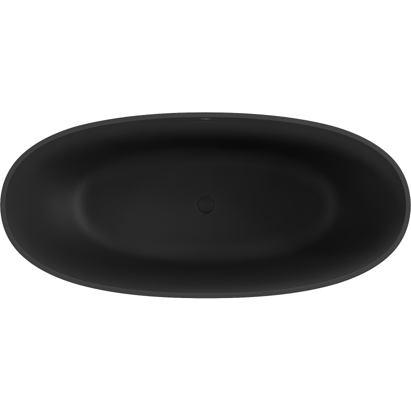 Mexen Bari freistehende Wanne aus Konglomerat 165 x 75 cm, schwarz matt - 57221657570