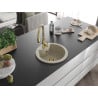 Mexen Diego Granitspüle 1-Becken mit Küchenarmatur Savita, beige - 6512-69-672601-50