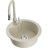 Mexen Diego Granitspüle 1-Becken mit Küchenarmatur Savita, beige - 6512-69-672601-69