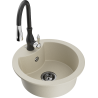 Mexen Diego Granitspüle 1-Becken mit Küchenarmatur Savita, beige - 6512-69-672601-70