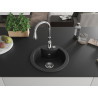 Mexen Diego 1-Kammer-GranitsSpüle mit KüchMischer Savita, Schwarz/Silber Metallic - 6512-73-672601-00