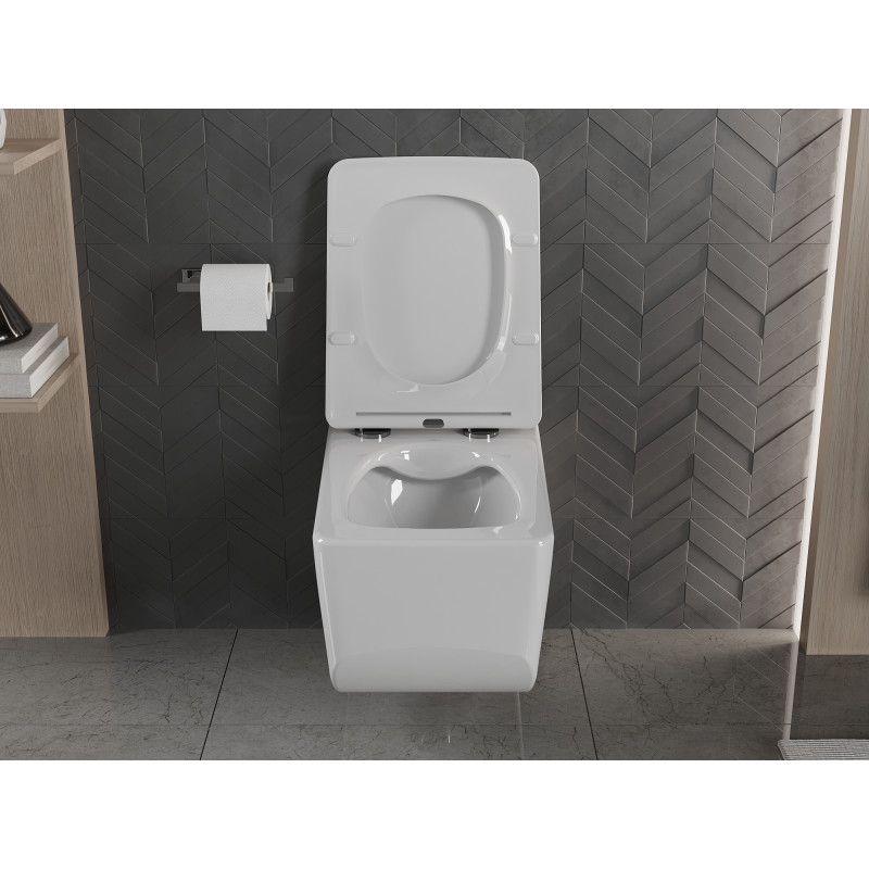 Mexen Vera WC-Schüssel Rimless mit absenkbarem Slim-Deckel, Duroplast, weiß - 30164000