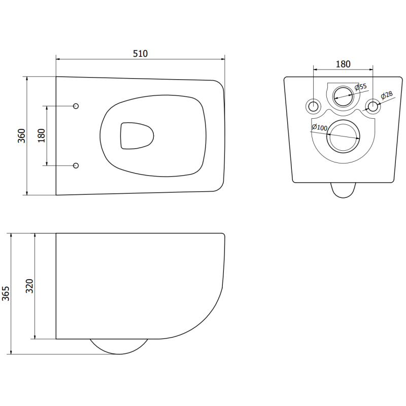 Mexen Vera WC-Schüssel Rimless mit absenkbarem Slim-Deckel, Duroplast, weiß - 30164000