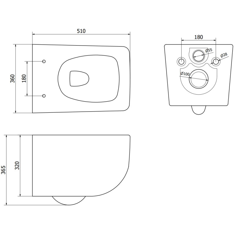 Mexen Vera WC-Schüssel Rimless mit langsam schließendem, schlankem Sitz, Duroplast, weiß - 30164000