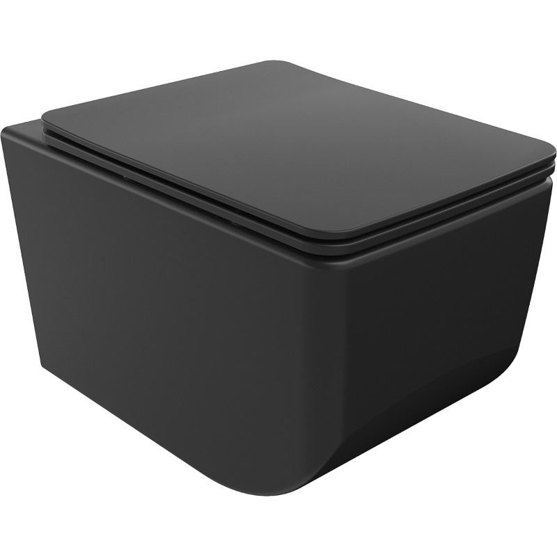 Mexen Vera WC-Schüssel Rimless mit langsam schließendem Slim-Sitz, Duroplast, schwarz matt - 30164070