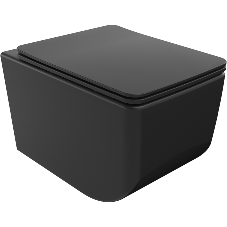 Mexen Vera WC-Schüssel Rimless mit langsam schließendem Slim-Sitz, Duroplast, schwarz matt - 30164070