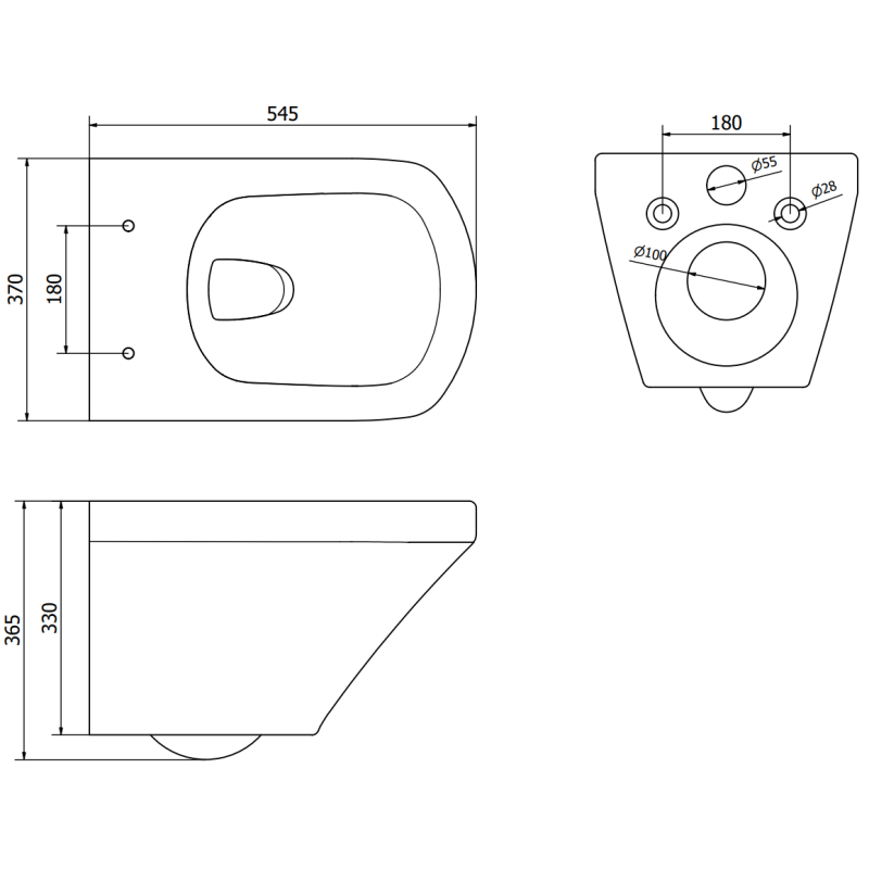 Mexen Vito WC-Schüssel Rimless mit Soft-Close-Slim-Sitz, Duroplast, weiß glänzend - 30174000