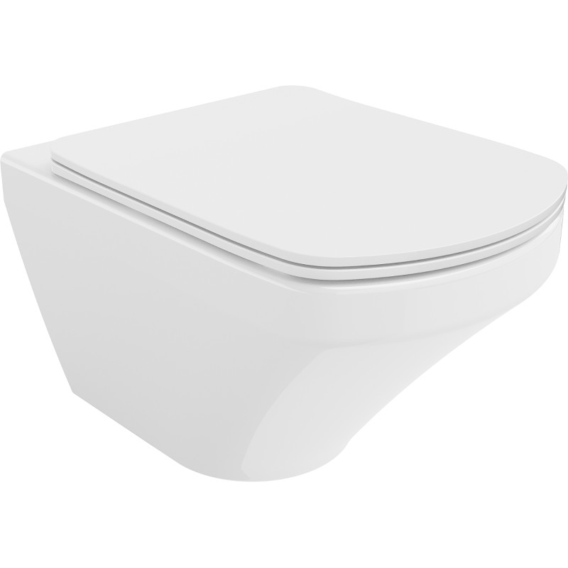 Mexen Vito WC-Becken Rimless mit Soft-Close-Slim-Sitz, Duroplast, weiß glänzend - 30174000