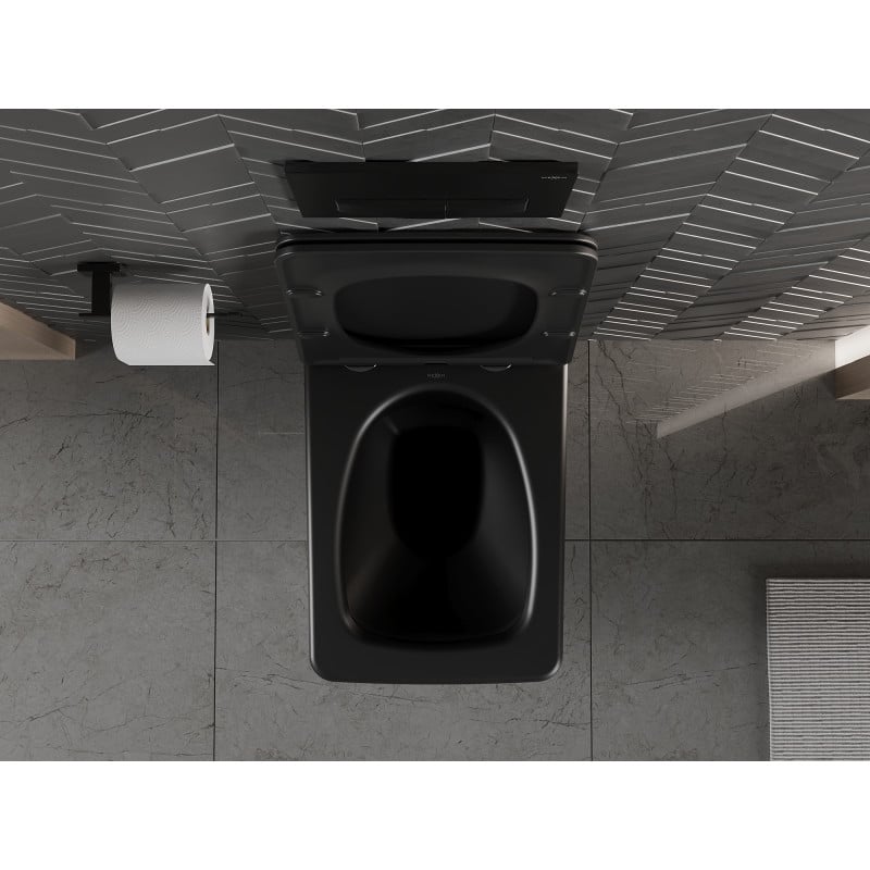 Mexen Vera WC-Schüssel Rimless mit Slim Softclose-Deckel, Duroplast, Schwarz Matt - 30164070