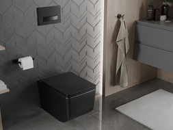 Mexen Vera WC-Schüssel Rimless mit Soft-Close-Slim-Sitz, Duroplast, schwarz matt - 30164070