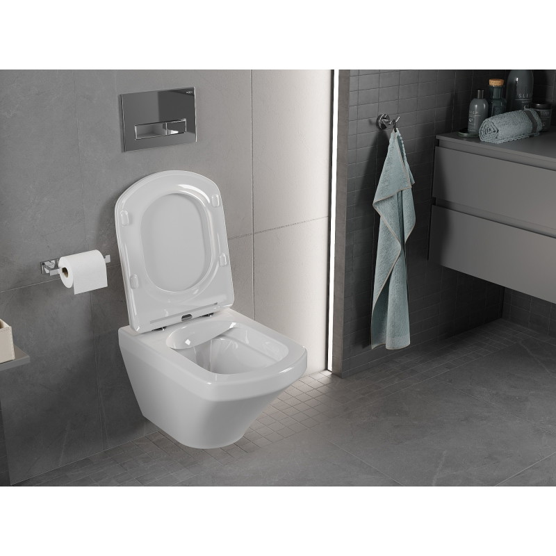 Mexen Vito WC-Schüssel Rimless mit Soft-Close-Deckel Slim, Duroplast, Weiß Glanz - 30174000