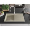 Mexen Cesar Granitspüle 1-Becken mit Abtropffläche und Küchenarmatur Savita, beige - 6514-69-672601-00