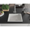 Mexen Pedro Granitspüle 1-becken 560 x 460 mm, weiß, Siphon Chrom - 6508561000-20
