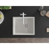 Mexen Pedro Granitspüle 1-becken 560 x 460 mm, weiß, Siphon Chrom - 6508561000-20