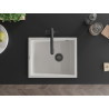 Mexen Pedro Granitspüle 1-Becken 560 x 460 mm, weiß, schwarzer Siphon - 6508561000-20-B