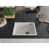 Mexen Pedro Granitspüle 1-Becken 560 x 460 mm, weiß, schwarzer Siphon - 6508561000-20-B