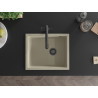 Mexen Pedro Granitspüle 1-becken 560 x 460 mm, beige, schwarzer Siphon - 6508561000-69-B