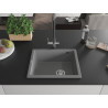 Mexen Pedro Granitspüle 1-Becken 560 x 460 mm, grau, Siphon Chrom - 6508561000-71