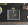 Mexen Pedro Granitspüle 1-Becken 560 x 460 mm, grau, goldener Siphon - 6508561000-71-G