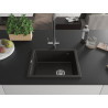 Mexen Pedro Granitspüle 1-beckig 560 x 460 mm, schwarz/gold metallisch, Siphon Chrom - 6508561000-75